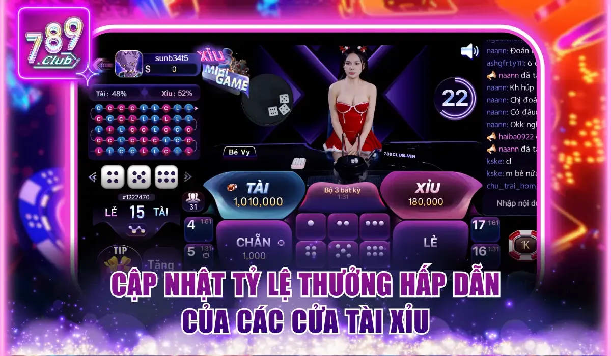 Cập nhật tỷ lệ thưởng hấp dẫn của các cửa tài và xỉu