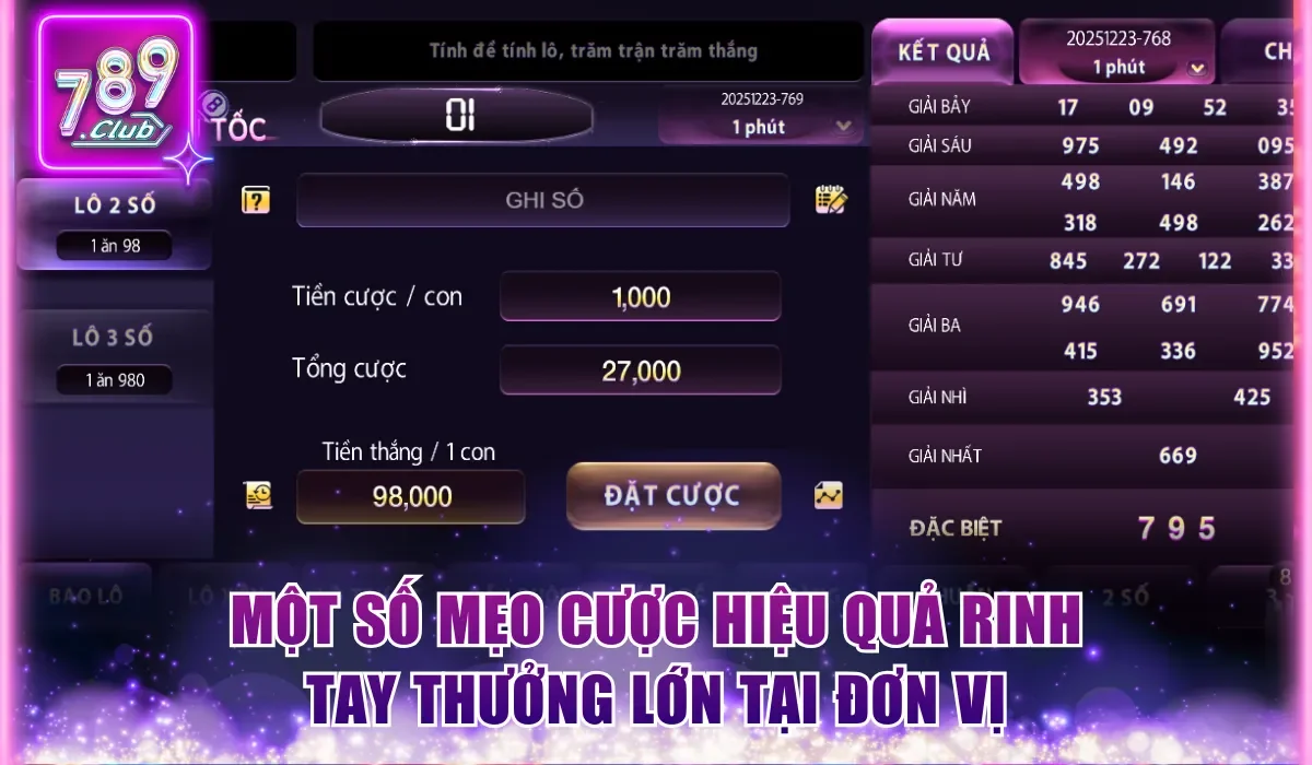 Một số mẹo cược hiệu quả rinh tay thưởng lớn tại đơn vị