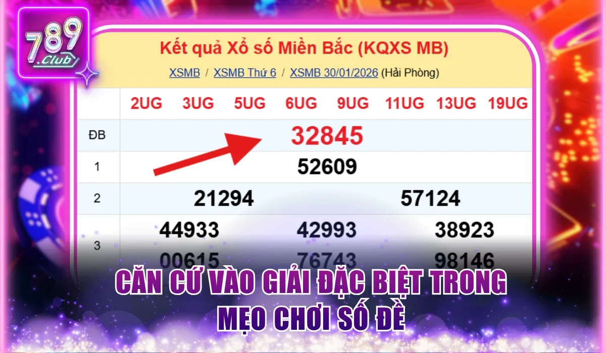 Căn cứ vào giải đặc biệt trong mẹo chơi số đề