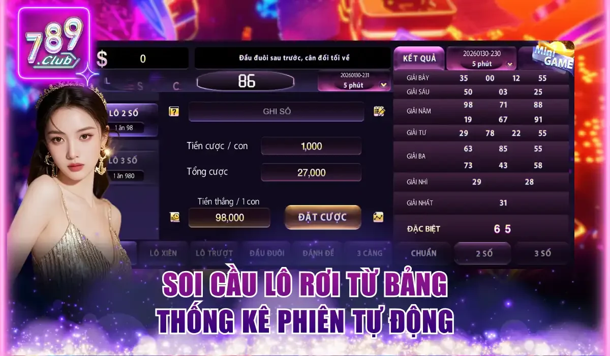 Soi cầu lô rơi từ bảng thống kê phiên tự động